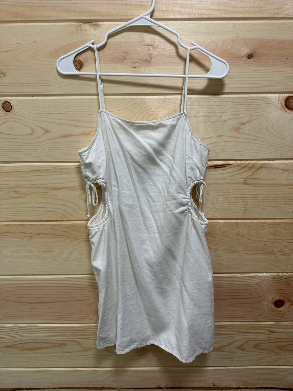 aerie White Cutout Camisole Dress